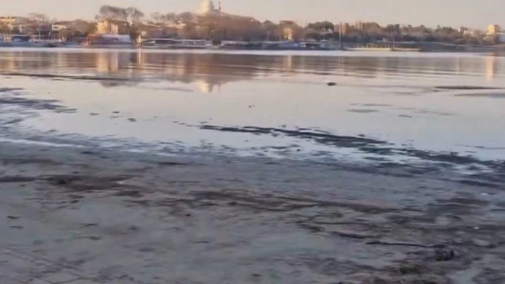 Мраморное море в Турции внезапно отступило от берега на 20 метров