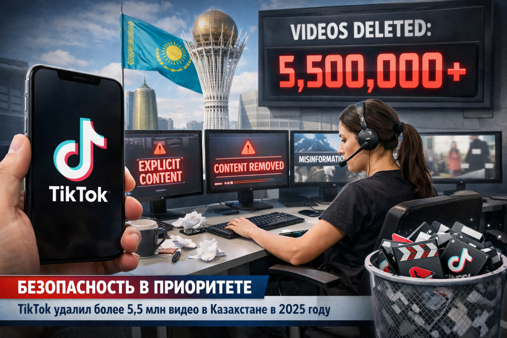 Безопасность в приоритете: TikTok удалил более 5,5 млн видео в Казахстане в 2025 году