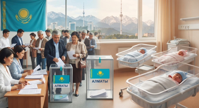 рождаемость в день выборов Алматы