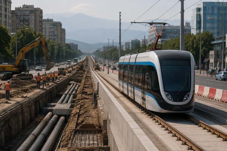 Алматыда LRT құрылысы